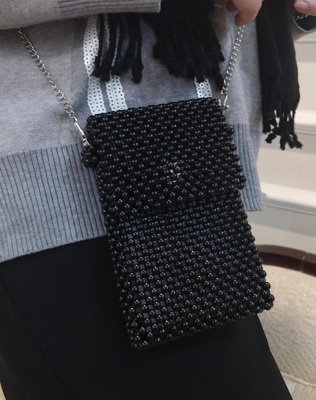 Black Acrylic Bead Mobile Case