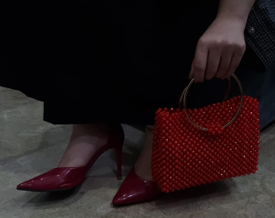 Red Acrylic Bead Bag