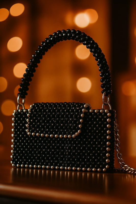 Black Acrylic Bead Bag